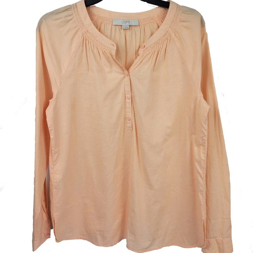 NWT Ann Taylor LOFT Melon cotton Tunic style women's Top Blouse Size S